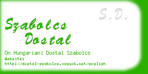 szabolcs dostal business card